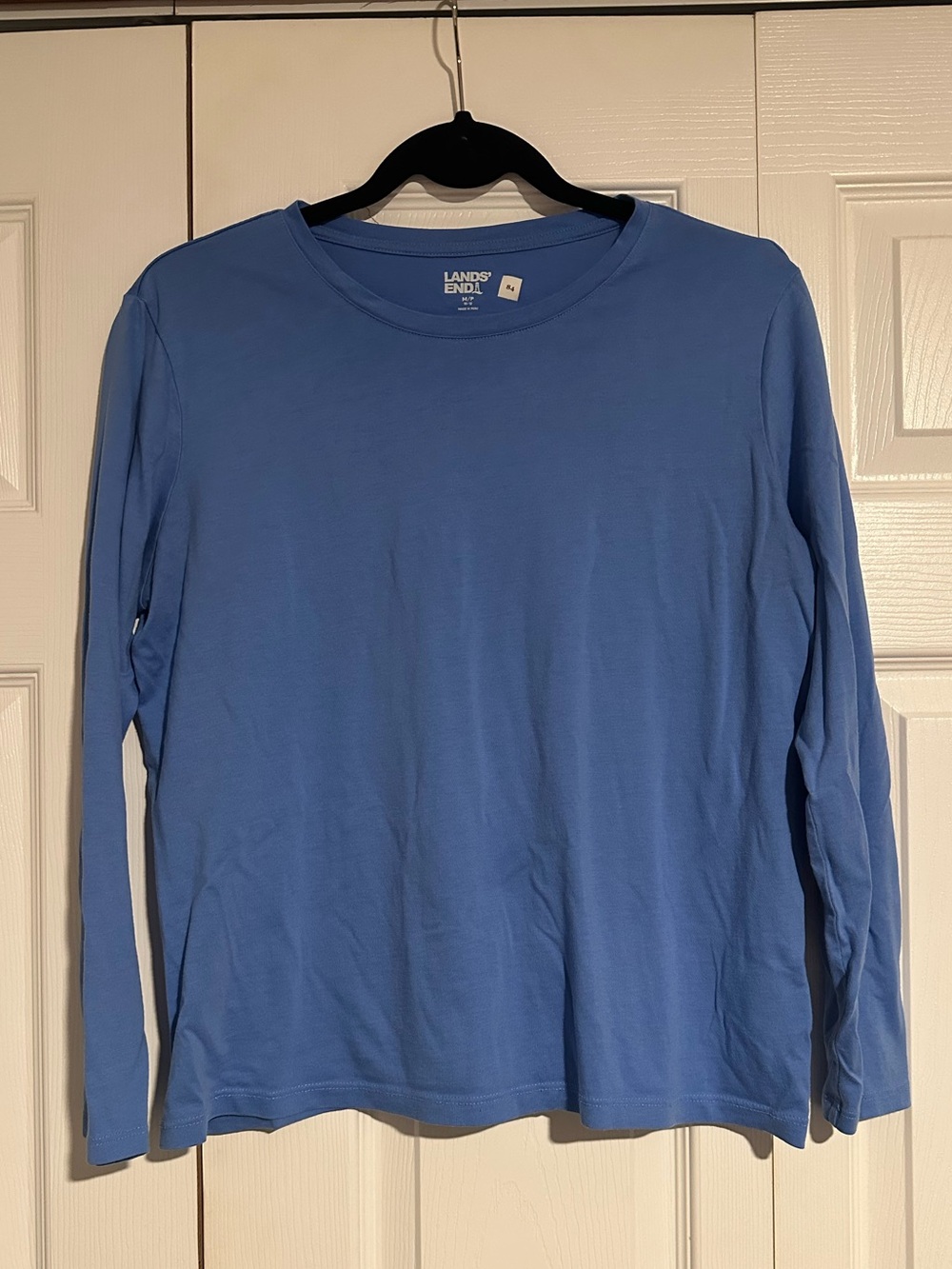 Lands' End Women’s Long-Sleeve Crewneck T-Shirt - Blue